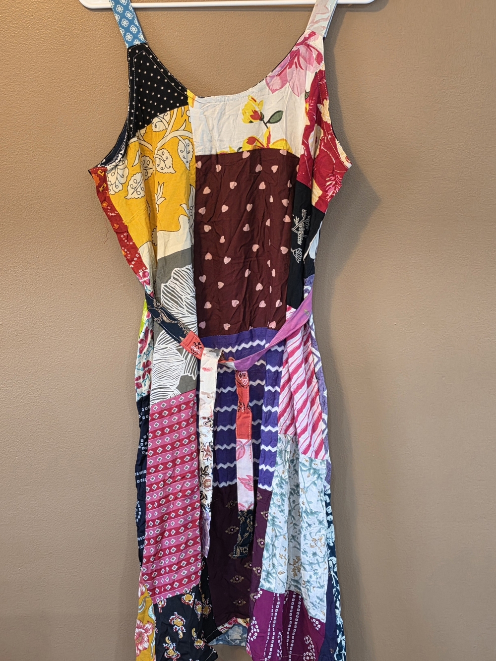Multi-Color Patchwork Sleeveless Dress India